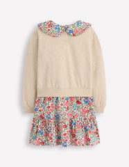 2 - in - 1 Sweatshirt Dress - Ivory Berry Floral