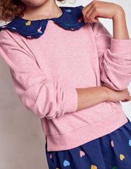 2 - in - 1 Sweatshirt Dress - Starboard Blue Multi Hearts