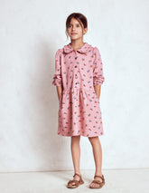 Cosy Jersey Shirt Dress - Vintage Pink Spaced Ditsy