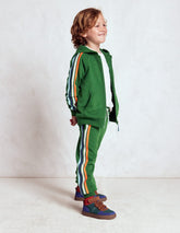 Rainbow Stripe Sweatpants - Pine Green