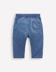 Cosy Lined Pants - Blue Chambray