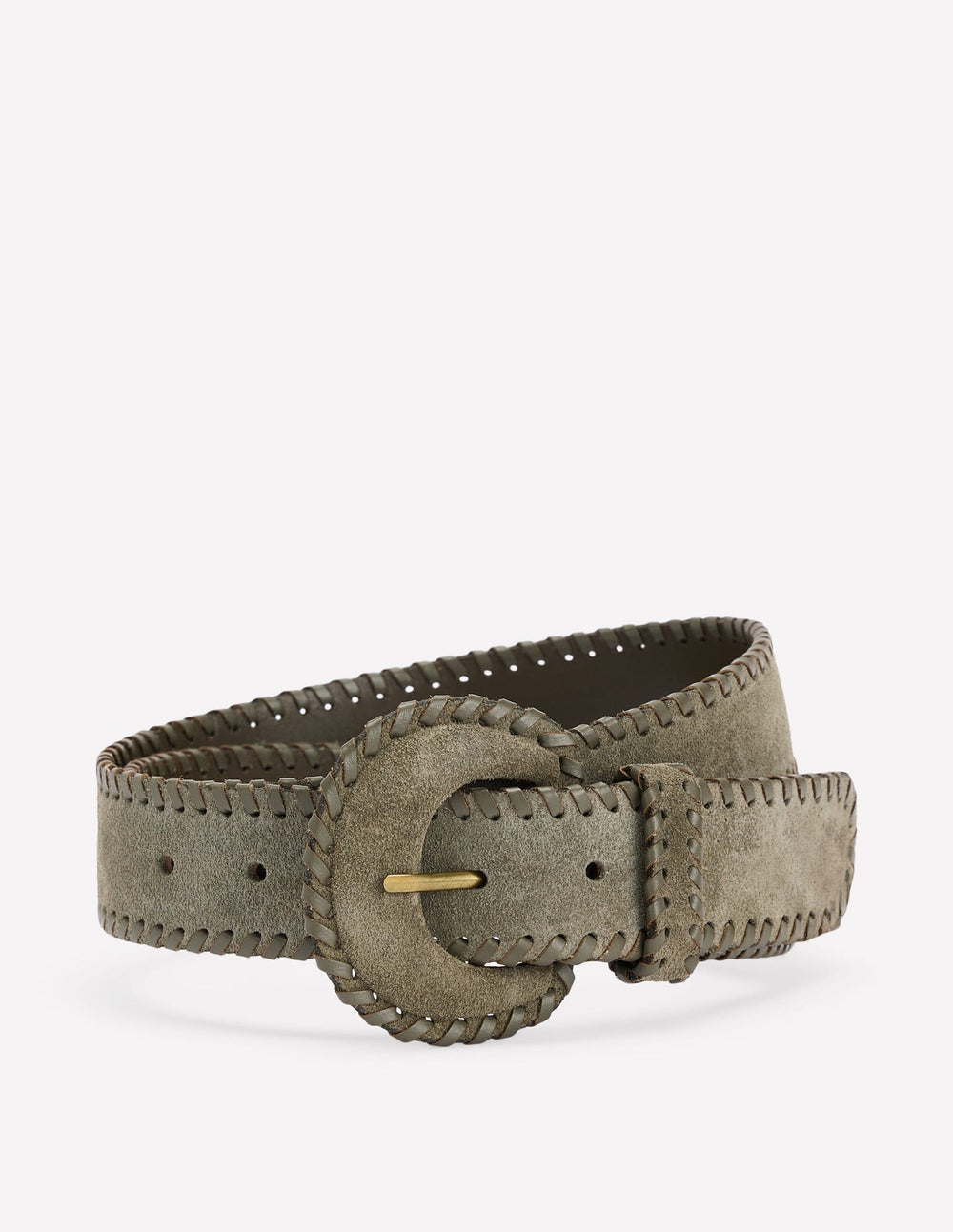 Covered Whipstitch Belt - Deep Olive