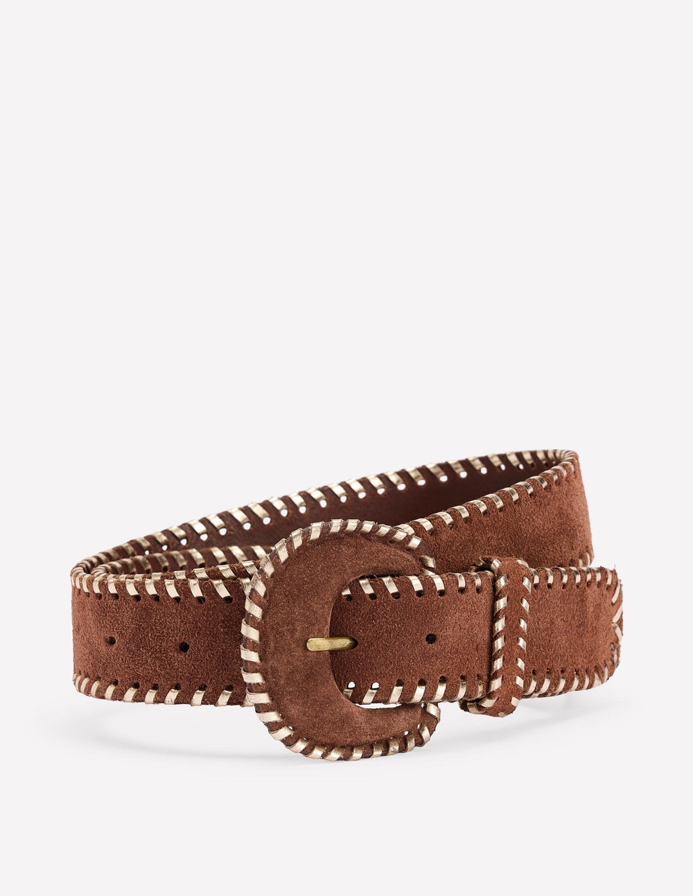 Covered Whipstitch Belt - Tan