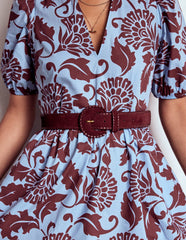 Covered Whipstitch Belt - Oxblood