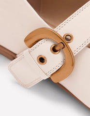 Kylie Flat Buckle Mary Jane - Ecru