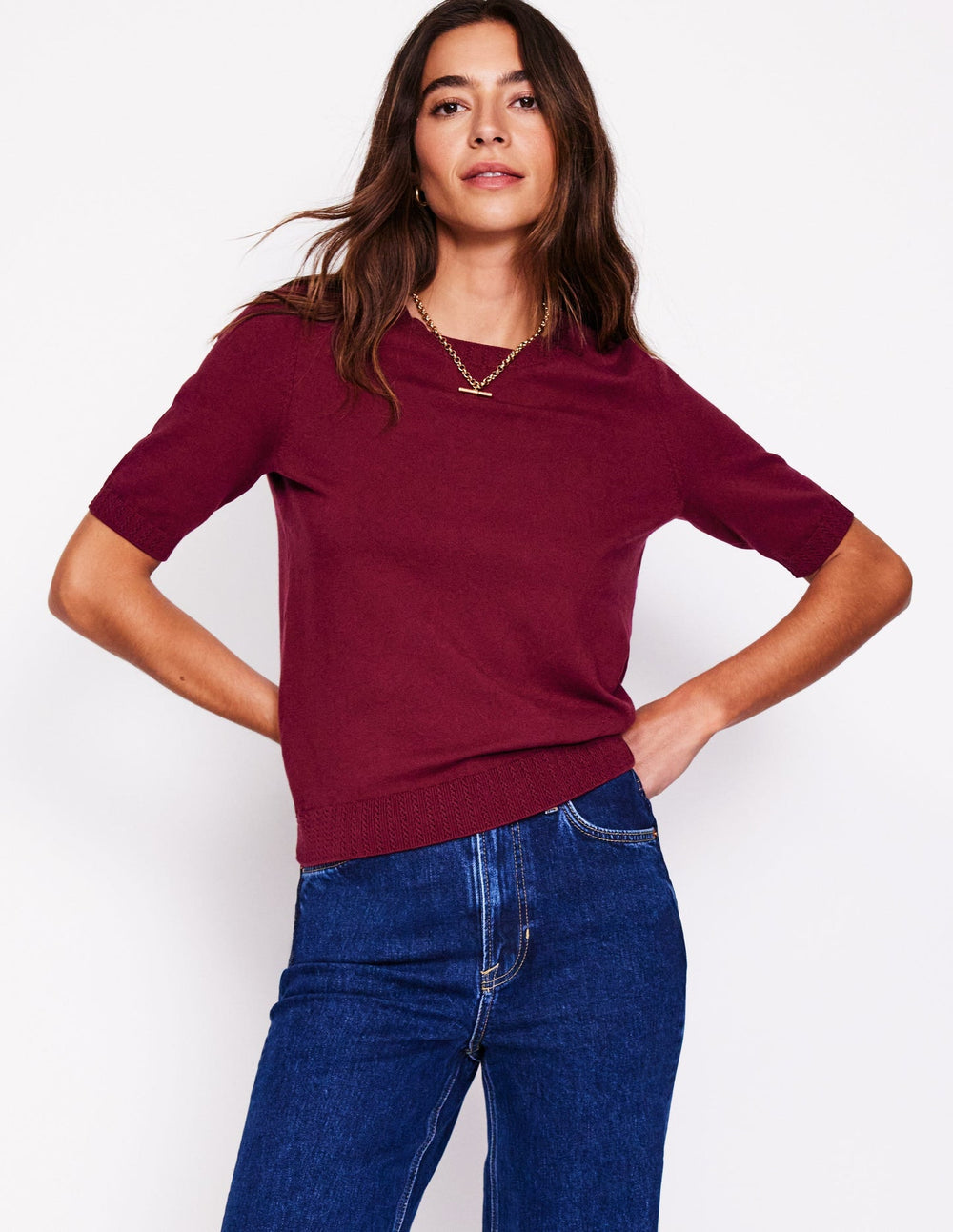 Emilia Cotton Crew T-shirt - Deep Wisteria