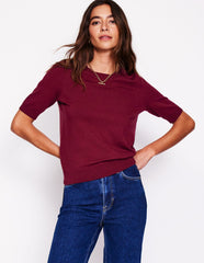 Emilia Cotton Crew T-shirt - Deep Wisteria