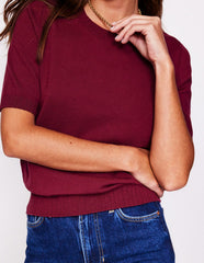 Emilia Cotton Crew T-shirt - Deep Wisteria