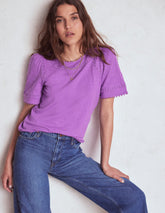 Mila Lace Trim Top - Amethyst Pruple