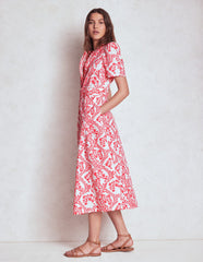 Kate Puff Sleeve Belted Dress - lvory, Vine Silhouette