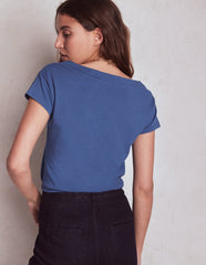 Supersoft Boat Neck T-shirt - Denim Blue