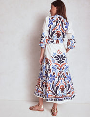 Mae Linen Blend Shirt Dress - Multi, Elaborate Garden
