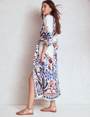 Mae Linen Blend Shirt Dress - Multi, Elaborate Garden