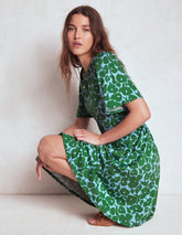 Louisa Short Jersey Dress - Highland Green, Leafy Grove