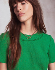 Evita Cotton Shift Dress - Rich Emerald