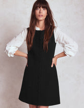 Cotton Texture Shift Dress - Black