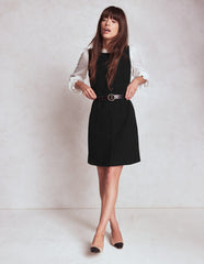 Cotton Texture Shift Dress - Black