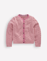 Everyday Scalloped Cardigan - Pink Punch