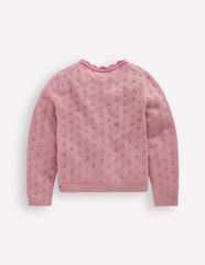 Everyday Scalloped Cardigan - Pink Punch