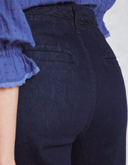 Patch Pocket Cropped Pants - Indigo Braid