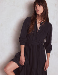 Cecily Double Cloth Midi Dress - Midnight Blue