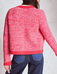 Libby Knitted Jacket - Pink Ribbon/ Poppy Red