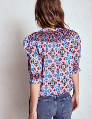 Effie Short Sleeve Top - Formica Pink, Bloom Mosaic