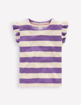 Relaxed Towelling Top - Soft Ivory/Aster Purple