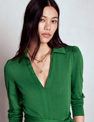 Imogen Collared Jersey Dress - Eden