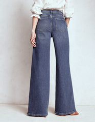 High Rise Clean Wide Jeans - Mid Vintage