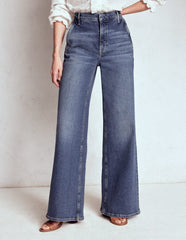 High Rise Clean Wide Jeans - Mid Vintage