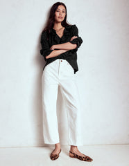 Ruffle V - Neck Blouse - Black