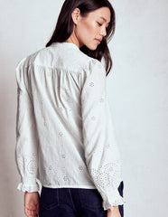 Alice Broderie Top - White
