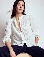Alice Broderie Top - White
