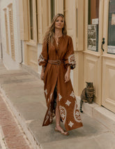 Mae Linen Blend Shirt Dress - Russet