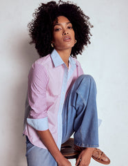 Sienna Cotton Shirt - Hotched, Multi Stripe