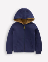 Reversible Borg Hoody - College Navy