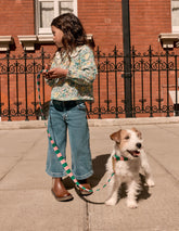 Collared Slub Top - Pear Green Flowerbed