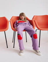 Bobbie Appliqué Joggers - Aster Purple Apples