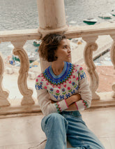 Edie Fair Isle Sweater - Oatmeal Melange, Flowers