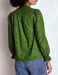 Alice Broderie Top - Promenade Green