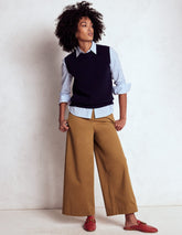 Pull - on Cropped Pants - Hazelnut Brown