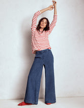 Pull - on Denim Pants - MID WASH