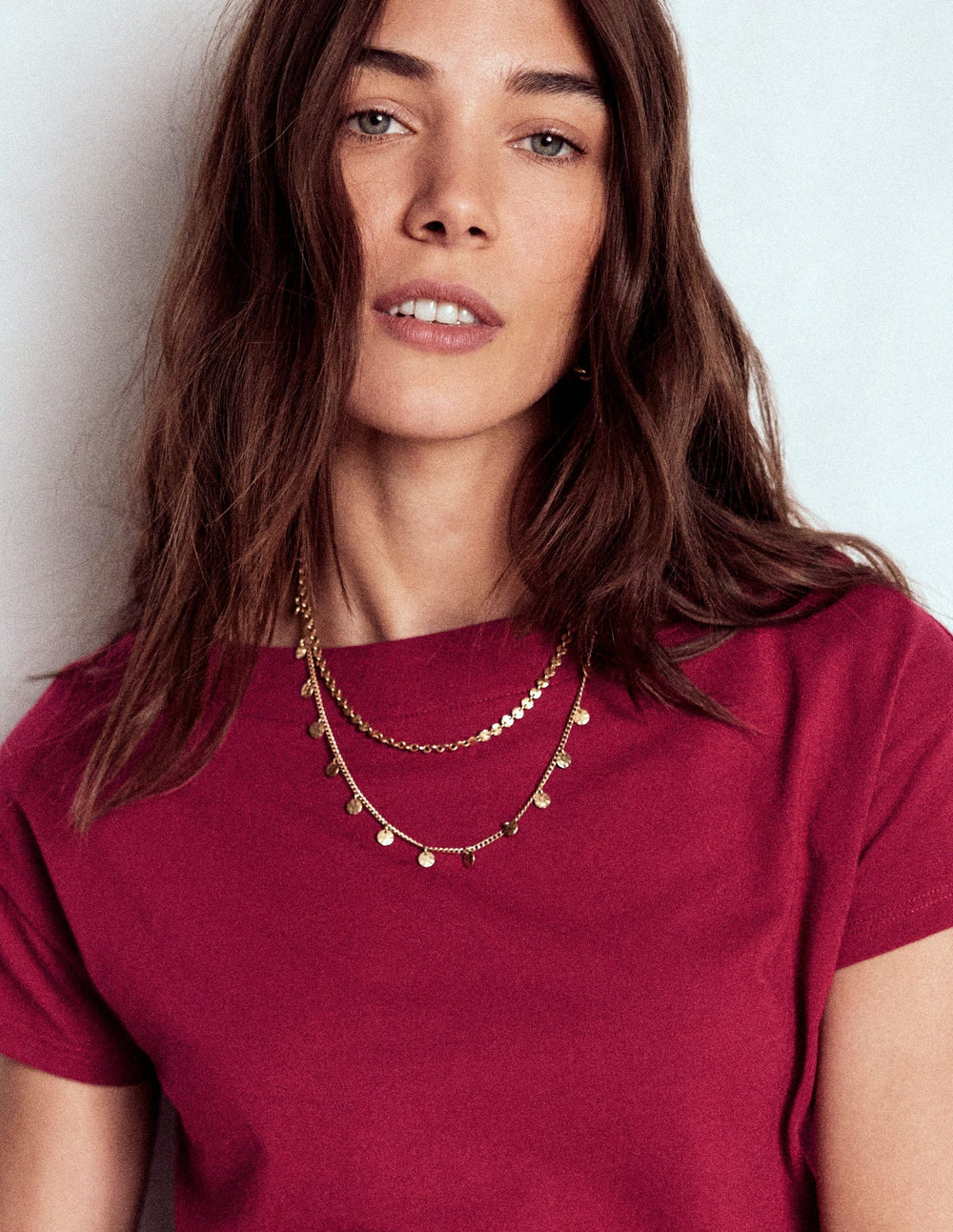 Supersoft Boat Neck T-shirt - Burgundy Red