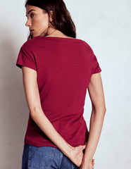 Supersoft Boat Neck T-shirt - Burgundy Red