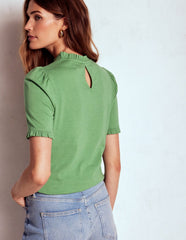 Supersoft Frill Detail T-shirt - Newt Green