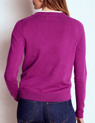 Emilia Cotton Crew Sweater - Regal Purple