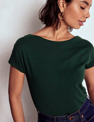 Supersoft Boat Neck T-shirt - Green Pine