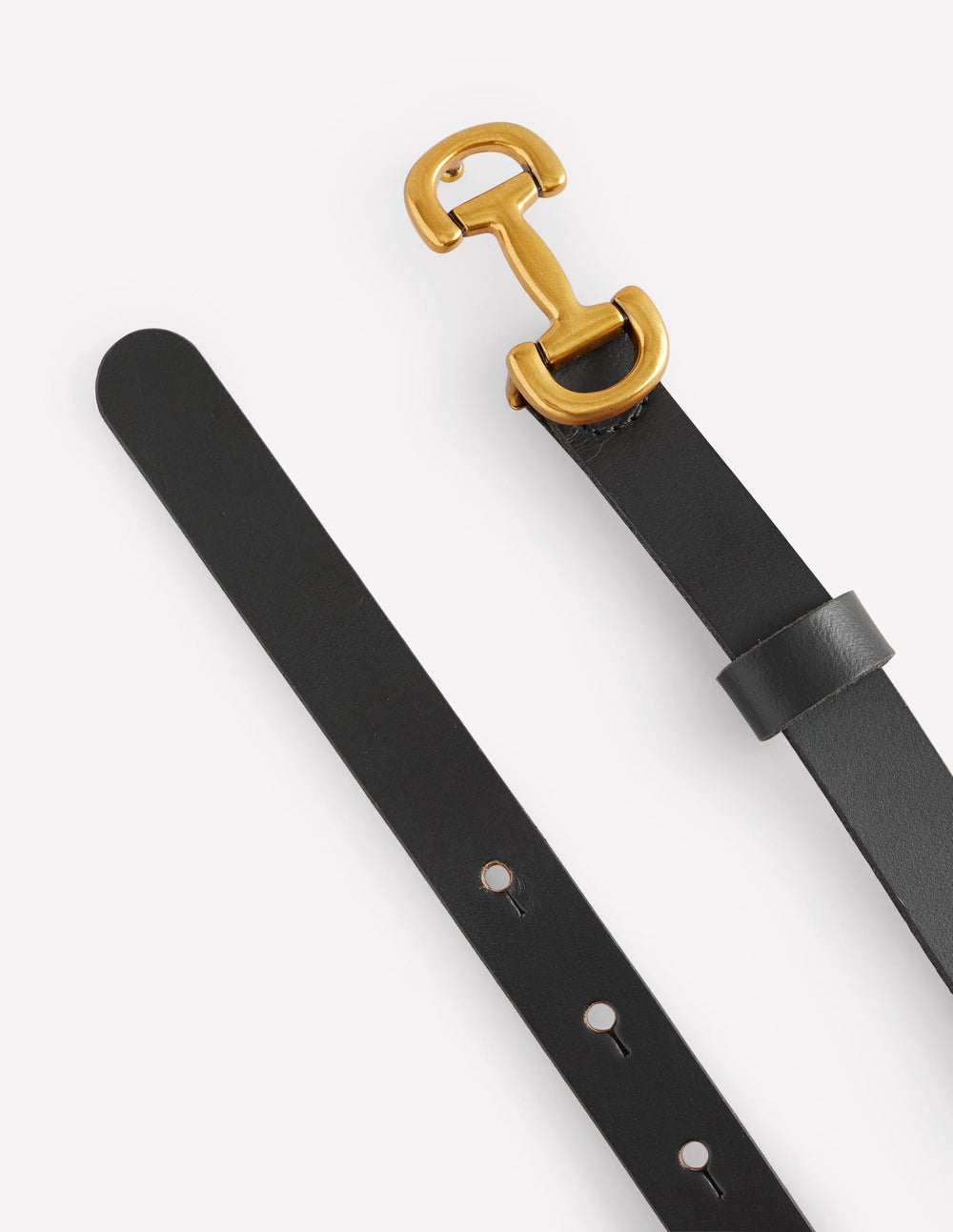 Iris Skinny Snaffle Trim Belt - Black