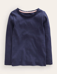 Ribbed Long Sleeve T-shirt - Starboard Blue